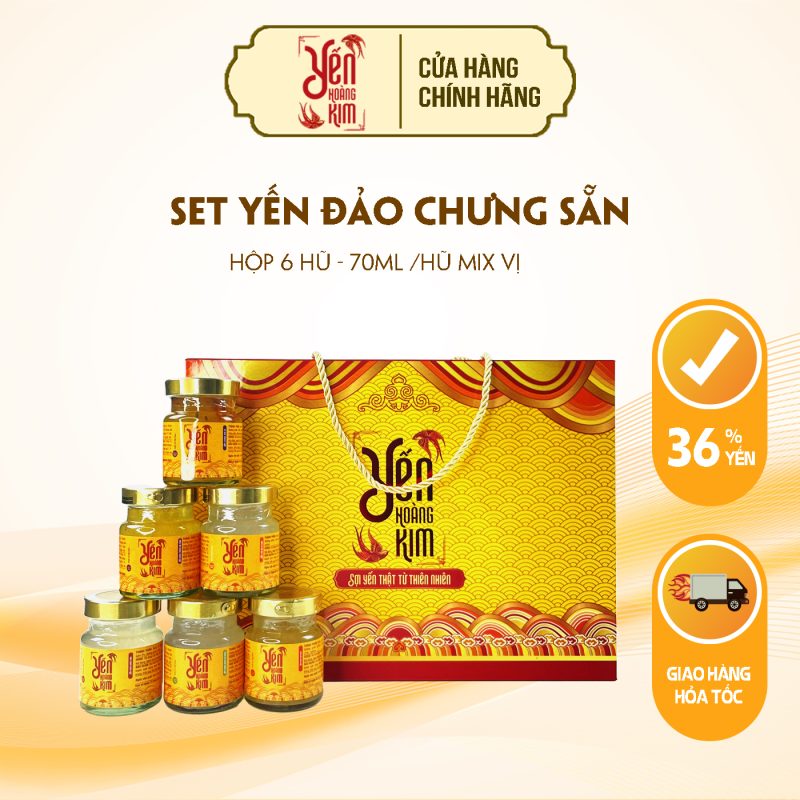 Hộp quà Yến Chưng Mix Vị 6 hũ