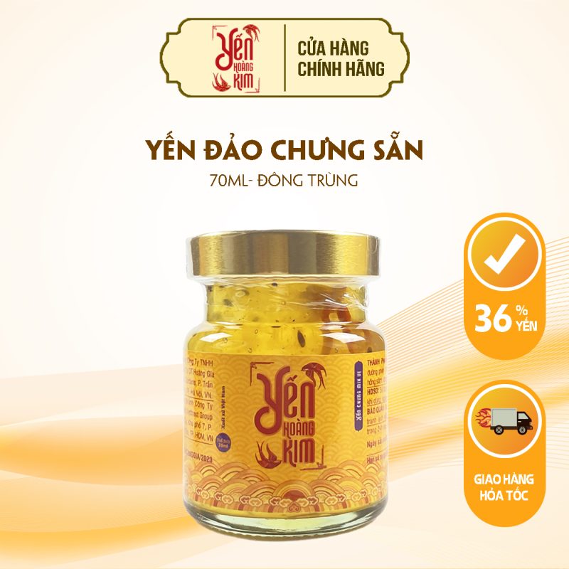 Yến Chưng Sẵn Đông Trùng Hạ Thảo hũ 70ml 36% Yến Sào Khánh Hòa
