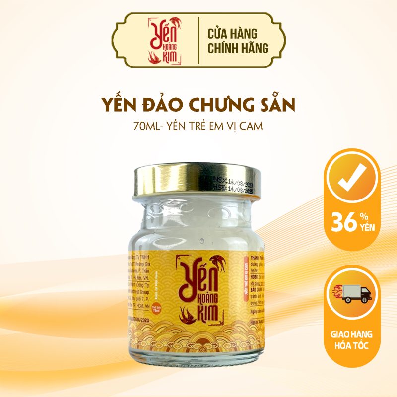 Yến Cho Trẻ Em Kids vị Cam hũ 70ml 36% Yến Sào Khánh Hòa